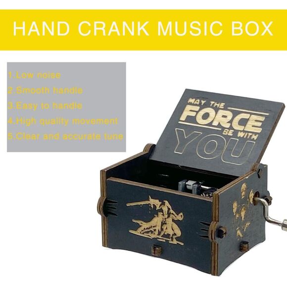 Stocking Stuffer or Gift - Star Wars Wooden Music Box May The Force Be With YOU! - Picture 2 of 6